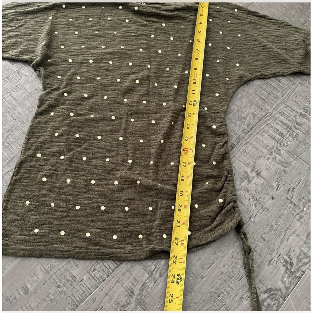 EXPRESS Women Sweater  XS(0-2) Pullover Cotton Rayon‎ Rivet, Boat Neck Green - Picture 7 of 7